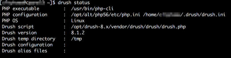 Drush 8 init in cPanel